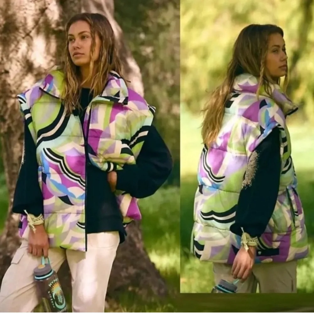 Free People Movement Kai-geo Super Berry Combo Women's Puffer Vest size S, NWT - Picture 2 of 5